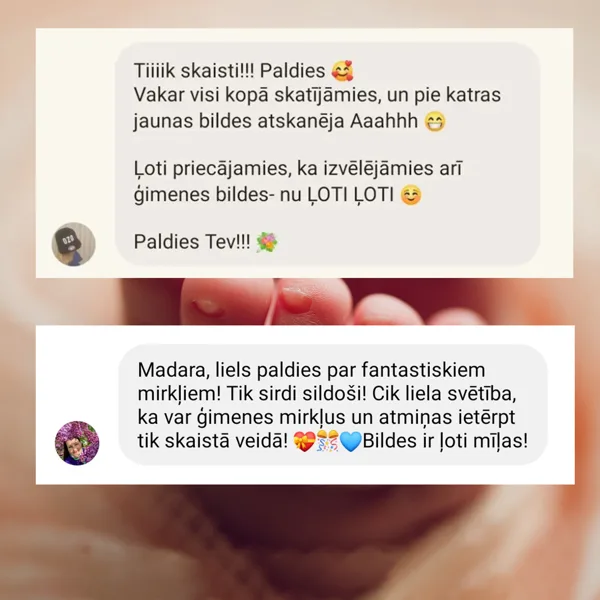 jaundzimušo fotogrāfs fotosesija atsauksmes