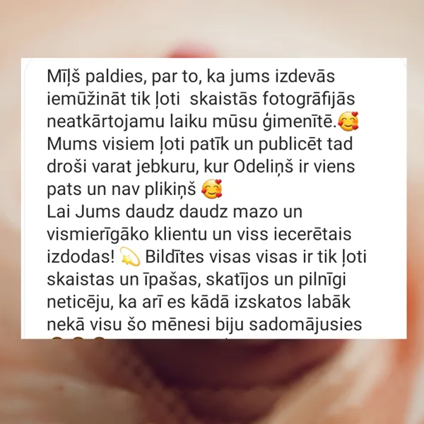 jaundzimušo fotogrāfs fotosesija atsauksmes
